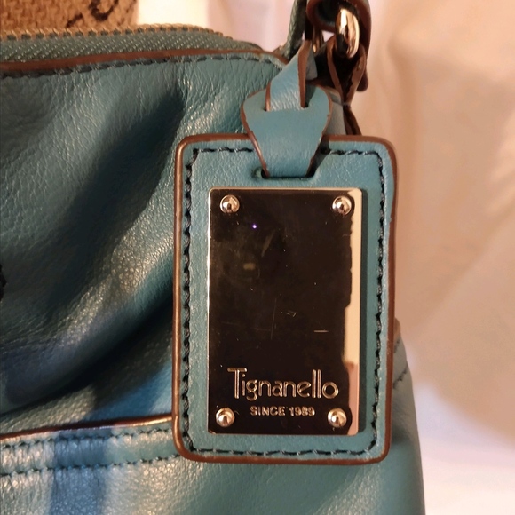 Tignanello Leather NYPD Blue Purse - Picture 3 of 5
